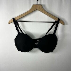Gillian & O'Malley Intimates Women Sz 38D Black Seamless T-Shirt Bra Adjustable